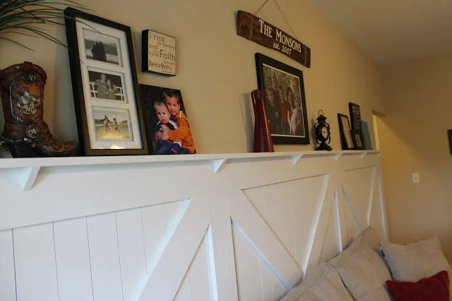 barn door wainscoting with chair rail ledge