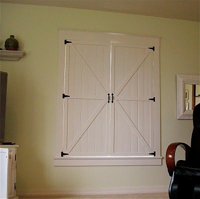 barn door inspired interior window shutters, Bekob