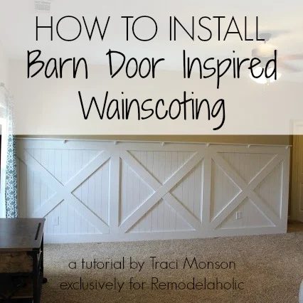 How to Install Barn Door Style Wainscoting | Bekob.com #barndoor #wainscoting #walltreatment @Bekob
