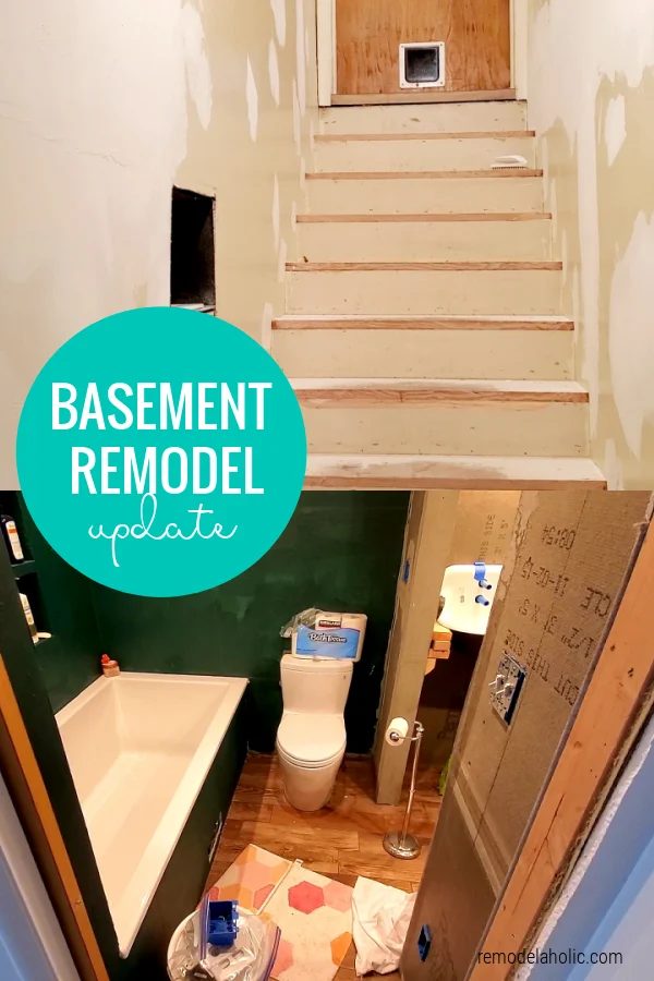 Basement Remodel Update, Fix Uneven Stairs, Bathroom Remodel, Exposed Ceiling #Bekob