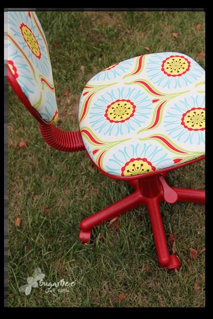 HOw to reuphoster and office chair before and after (6)