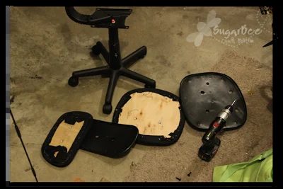 HOw to reuphoster and office chair before and after (2)