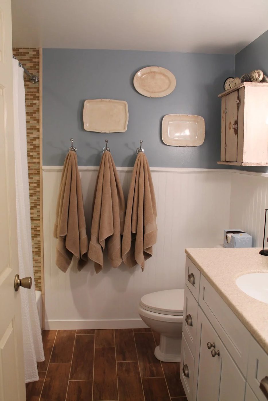 7 Complete remodel of bathroom, wood tiles for flooring, by Elizabeth and Co featured on @Bekob
