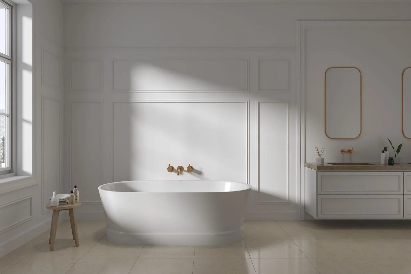 Monochromatic Bathroom No Color