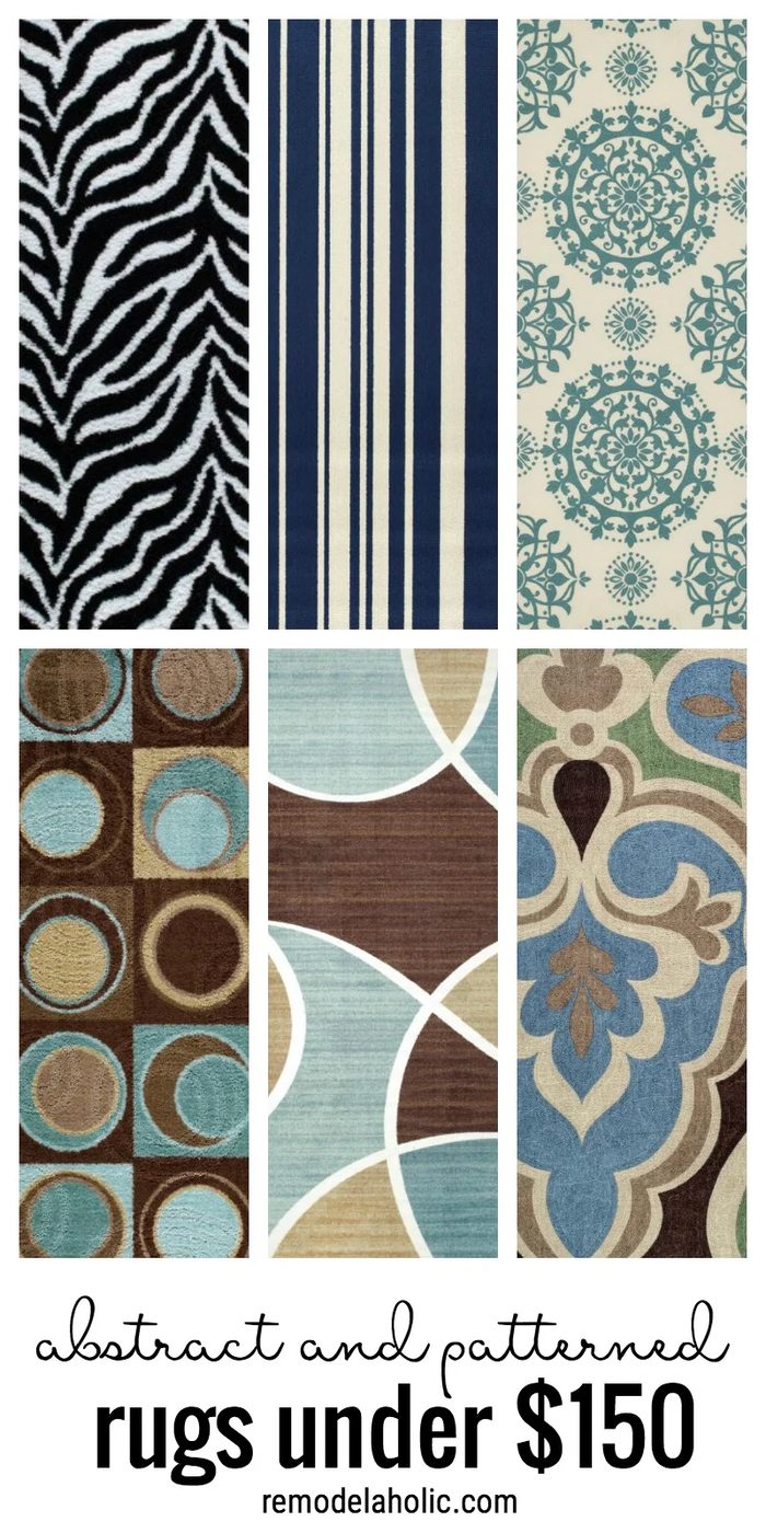 Affordable abstract and patterned rugs under $150 via Bekob.com