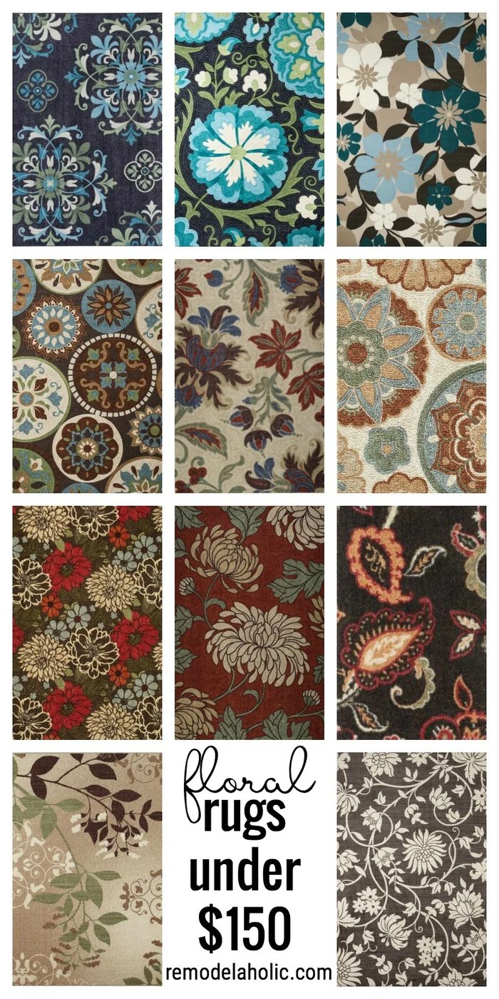 Floral Area Rugs under $150 via Bekob.com