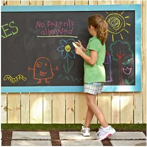 Lowe's fence chalkboard