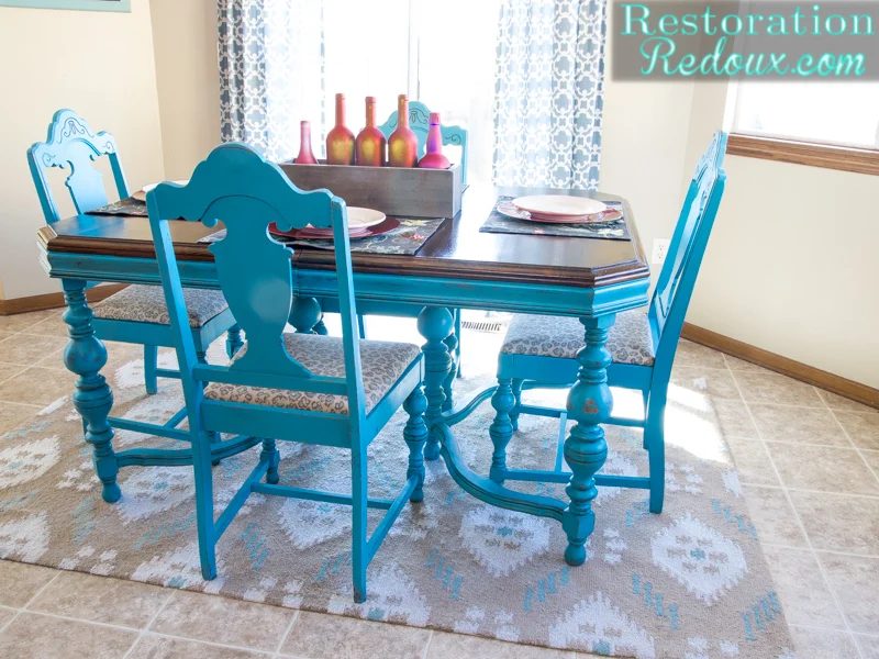 Turquoise Table Set Restoration Redoux