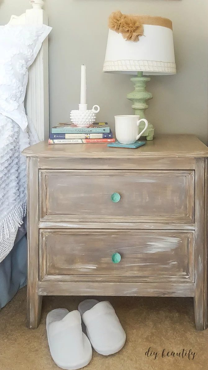 driftwood painted nightstand handmade beautify
