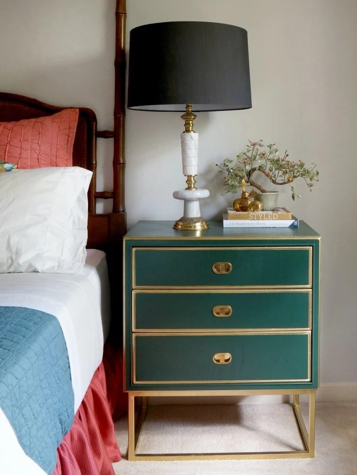 Hunter Green and Gold night stands maggieoverbystutios