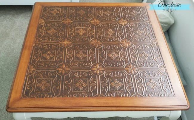 Faux Engraved Coffee Table Top Anastasia Vintage