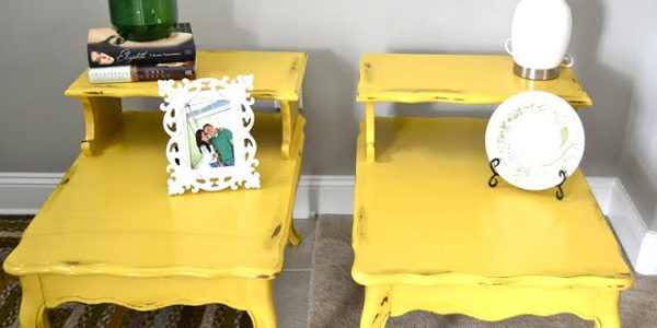 Dandelion Yellow Painted End Tables