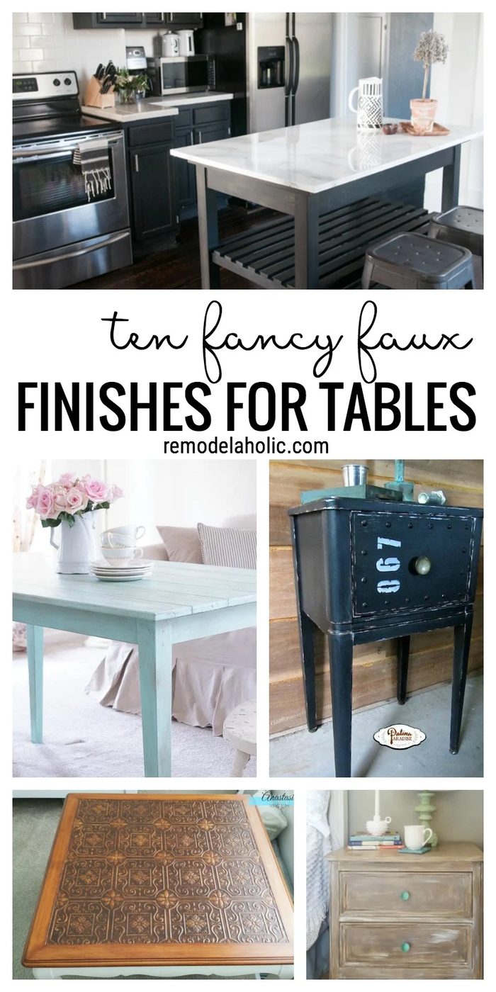 Ten fancy faux finishes for tables via Bekob.com