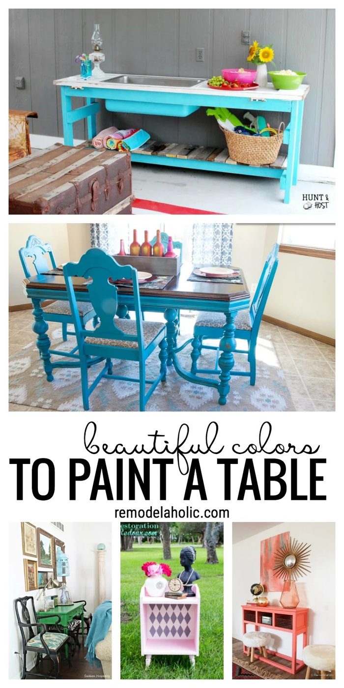Get creative with paint. striking colors to paint a table via Bekob.com