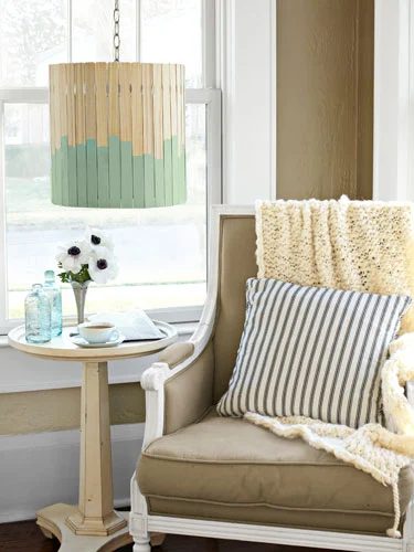 handmade paint stick lamp shade