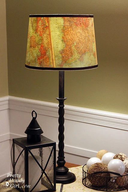 handmade vintage map lamp shade
