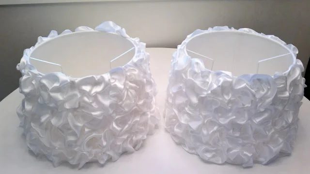 handmade ruffled ribbon lamp shade
