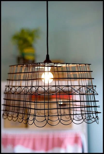 handmade hanging basket lamp shade