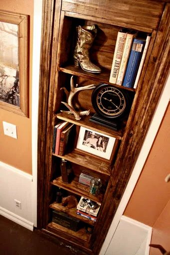 striking Doors - handmade inset bookcase door shelf Ana White