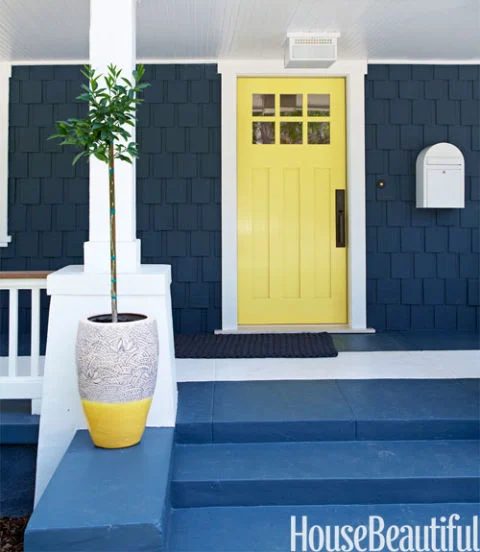 striking Doors - entry craftsman door in Pratt and Lambert Casava via House striking