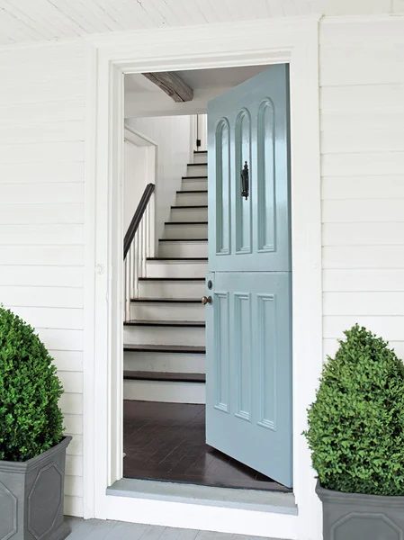 striking Doors - entry door in Benjamin Moore Breath of Fresh Air
