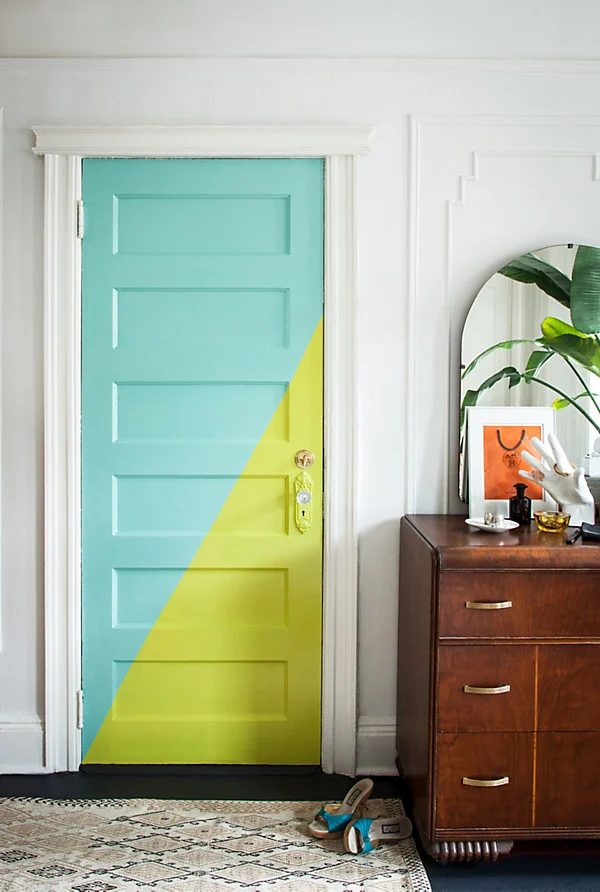 striking Doors - painted modern two-tone door via One Kings Lane