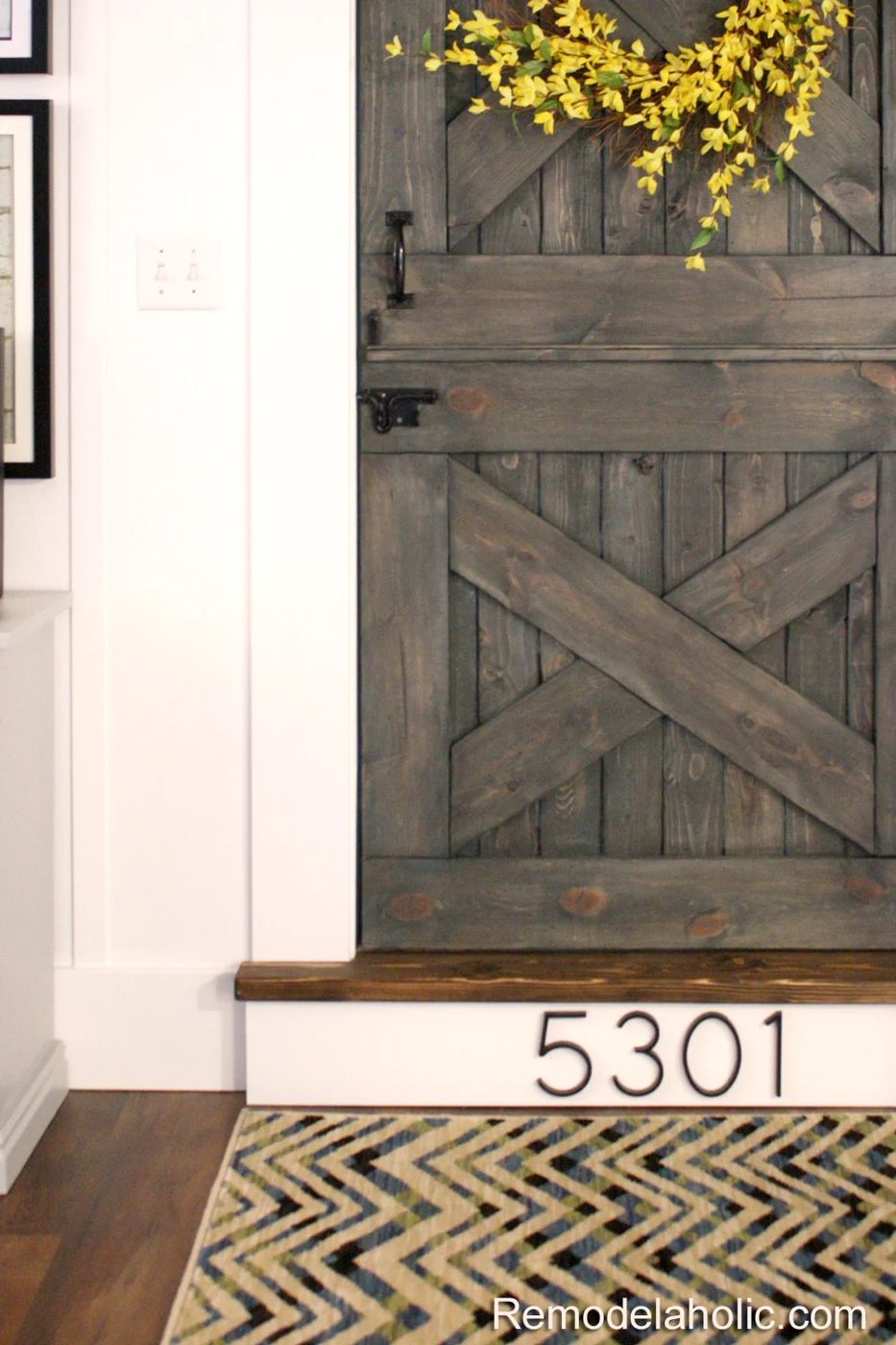 Wood stair with house number Bekob copy