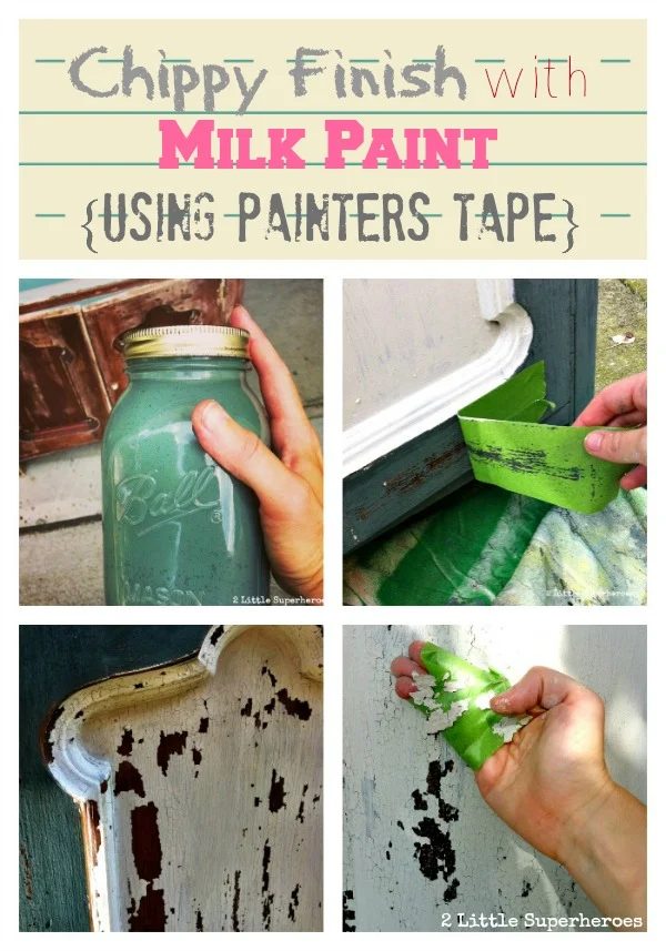 how to get a chippy finish with frog tape, 2 Little Superheroes