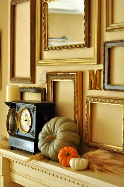 fall mantel with empty frame gallery, Everyday Lovely