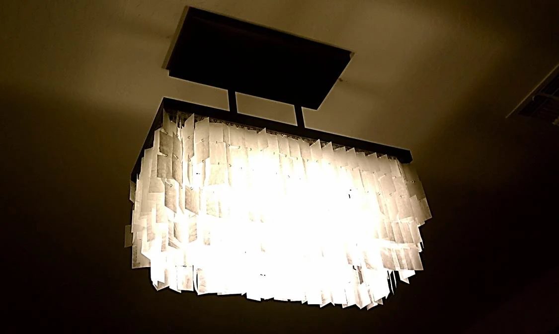 handmade faux capiz chandelier 32