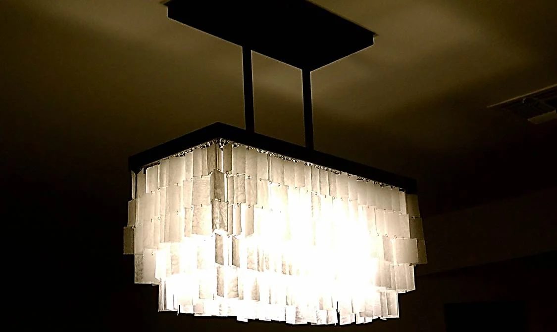 handmade faux capiz chandelier 34