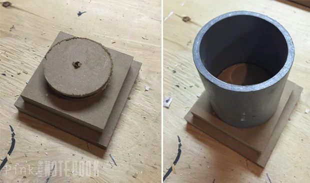 Handmade mantel pillars for fireplace surround update Pink Little Notebook featured on @Bekob