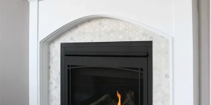 striking Tiled Fireplace and Mantel Update