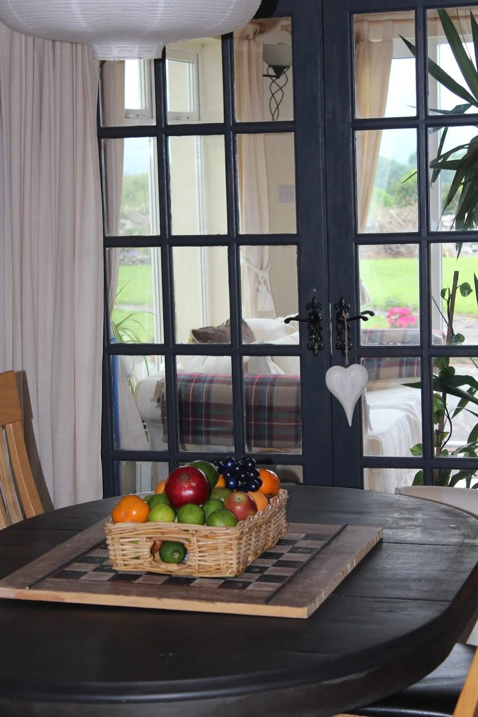 9 painted french doors in dark grey, chalk painted kitchen with gray accents, by Paint it White featured on @Bekob