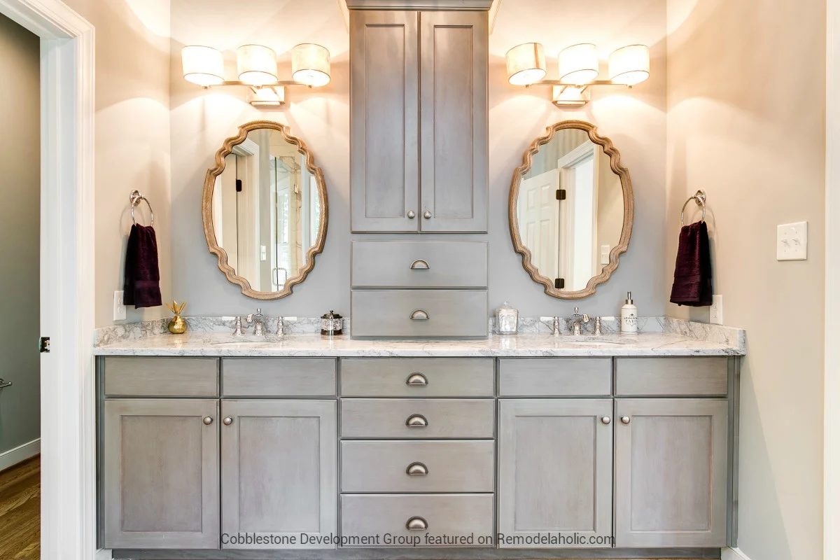 1980's Master Bathroom Sink and Vanity Renovation, Fendall Home Renovation, Cobblestone Development Group featured on @Bekob