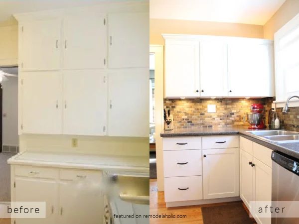 Before And After Small White Kitchen Remodel Handmade, Featured On Bekob