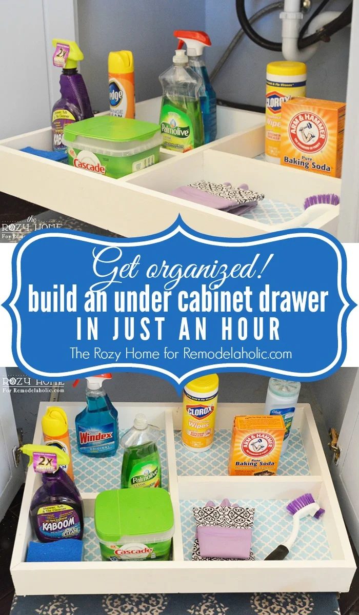 How to build a slide-out under cabinet storage drawer -- only takes about an hour, including painting, plus costs so much less than buying one! @Bekob