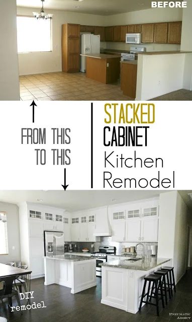 Pneumatic Addict, Stacked Cabinet Kitchen Makeover