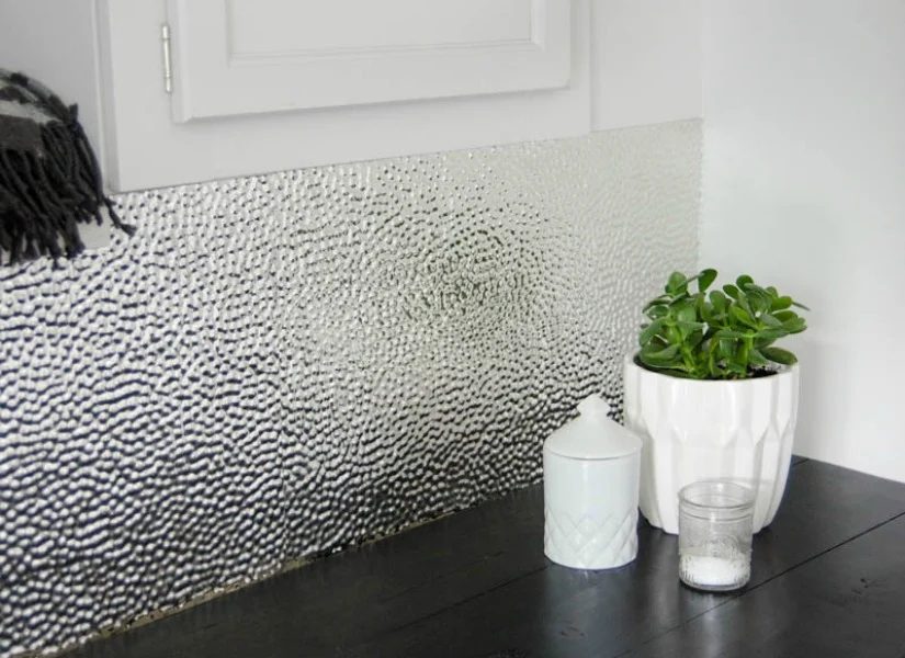 Install a Metal Ceiling Tile Backsplash