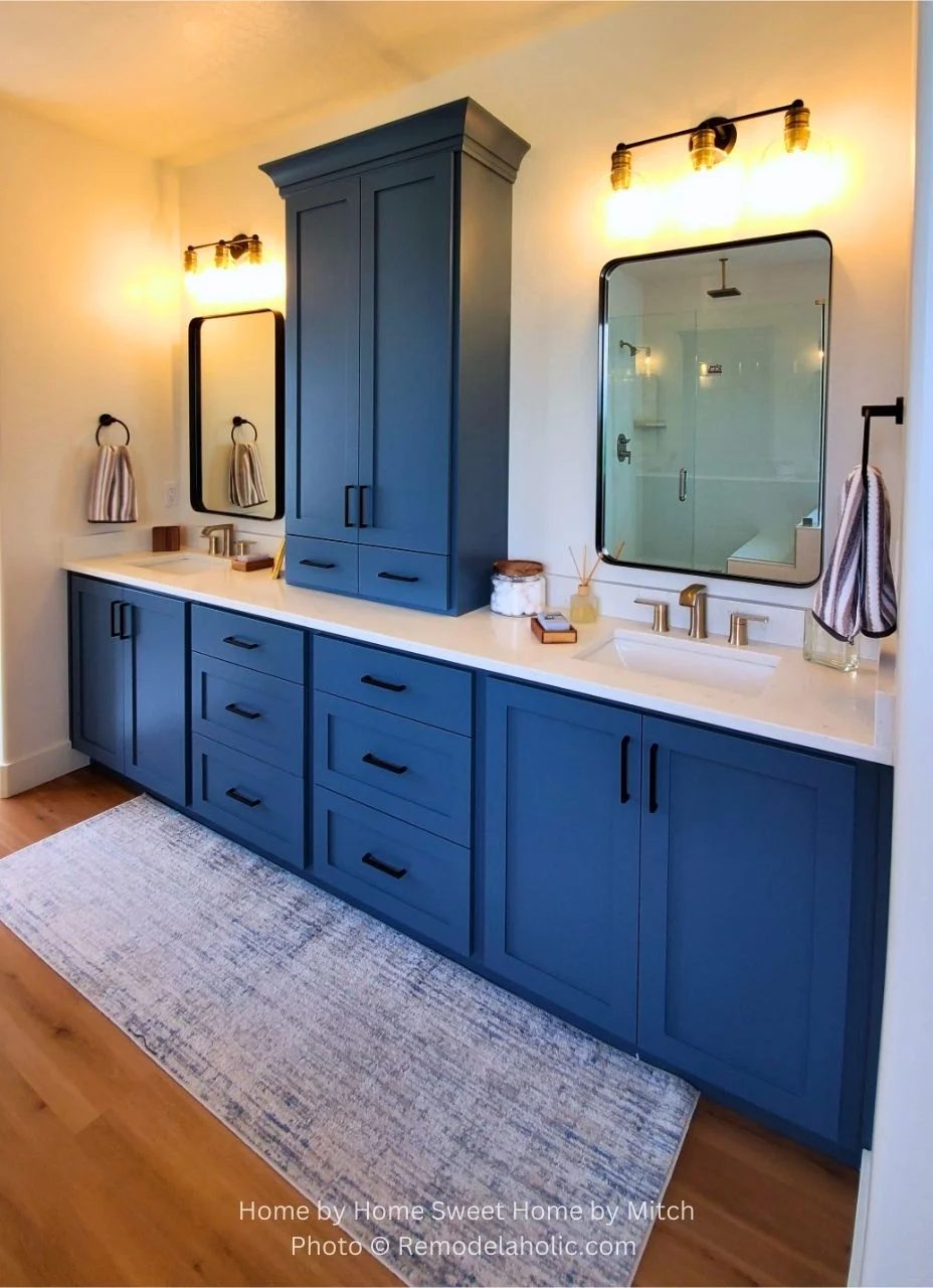 Best Blue Paint Colors Bathroom Cabinets Dark Blue Paint Color Match SW Dress Blues UV21 H14, Photo Bekob