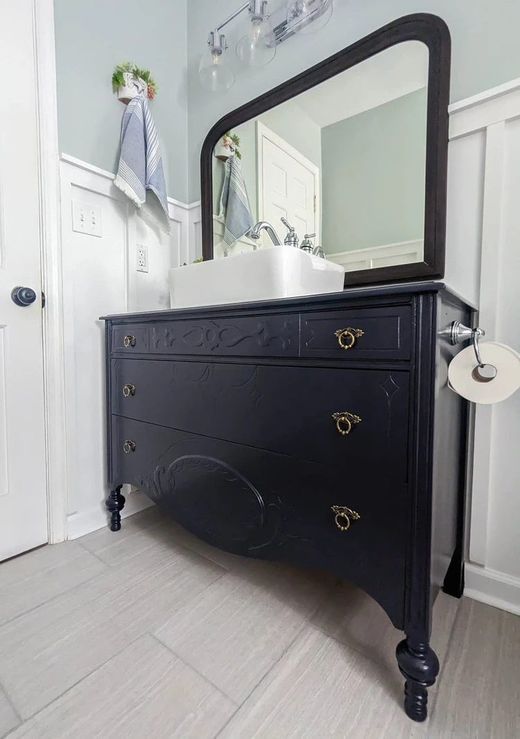 Best Blue Paint Colors Dresser Vanity In General Finishes Twilight Blue, Lovely Etc