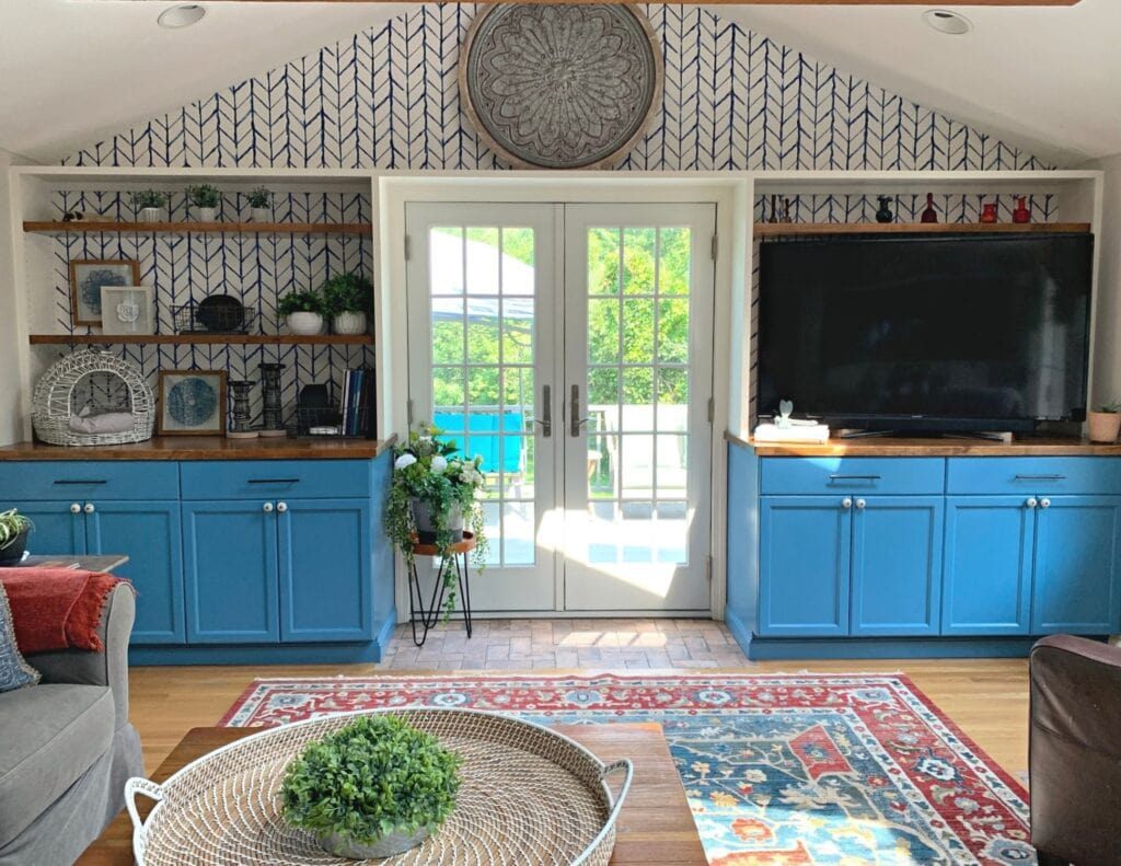Best Blue Paint Colors Built In Cabinets In SW Secure Blue Our Repurposed Home