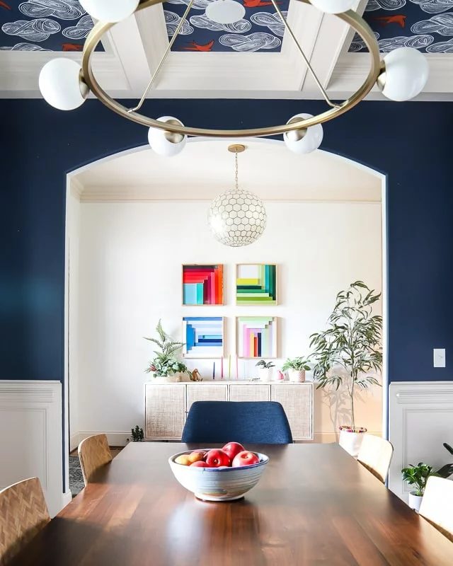 Best Dark Blue Paint Colors Dining Room Walls SW Gale Force, Kaleidoscope Living