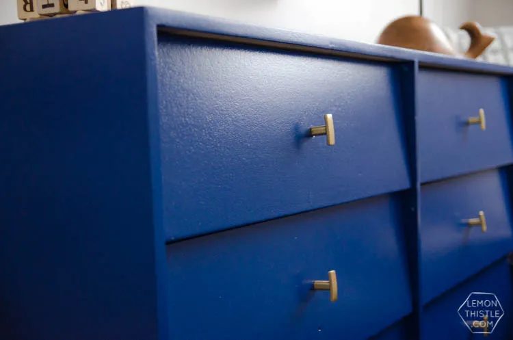Best Blue Paint Colors Bright Blue Dresser In Boys Bedroom In First Step Blue By Para Paints, Lemon Thistle