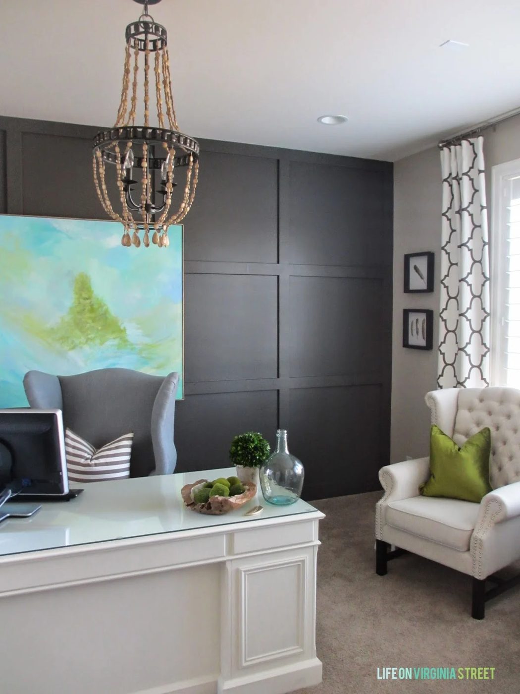 dark painted focal wall (Life On Virginia Street)