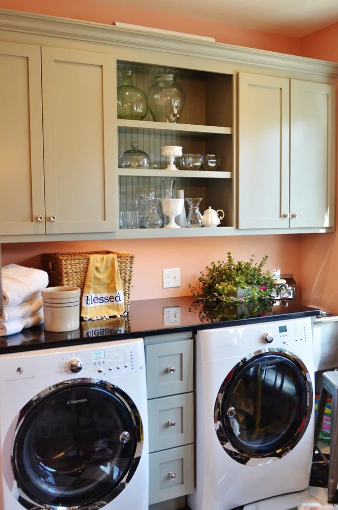 Life in Grace coral laundry room