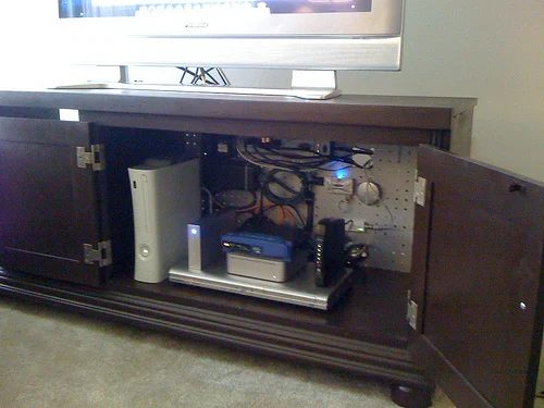 Organized Electronics Cabinet