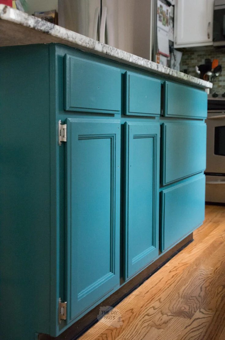 Best Dark Blue Green Paint Colors For Cabinets, Sherwin Williams Rookwood Sash Green, Green Kitchen Island By The Handmade Nuts Ft Bekob