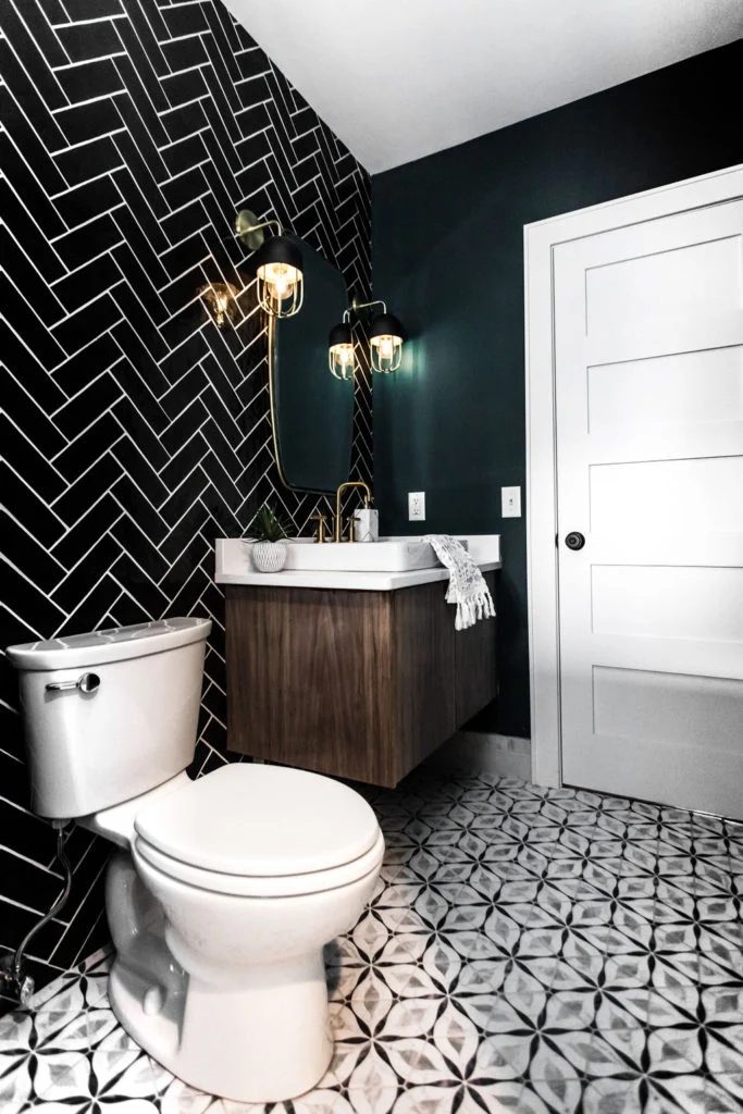 Dark Green Paint Color Almost Black, Sherwin Williams Cape Verde, Bathroom By Construction2style Ft Bekob