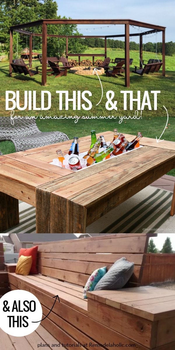 Handmade Outdoor Woodworking Project Plans And Tutorials For Summer Yard #Bekob